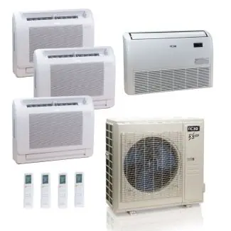 ACIQ ACIQ-36Z-HH-M5C 36,000 BTU ACiQ Extreme 23 SEER2 4 Zone Floor Mount Mini Split Heat Pump System