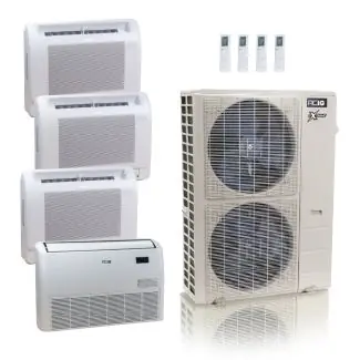 ACIQ ACIQ-55Z-HH-M6C 55,000 BTU ACiQ Extreme 22.2 SEER2 4 Zone Floor Mount Mini Split Heat Pump System - R454B