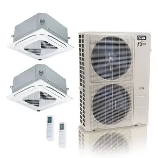 ACIQ ACiQ-48Z-HH-M6C 48,000 BTU ACiQ Extreme 23 SEER2 Dual Zone Ceiling Cassette Mini Split Heat Pump System - R454B