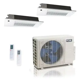 ACIQ ES-18Z-M3C 18,000 BTU ACiQ Standard 25.1 SEER2 Dual Zone Slim Ceiling Casette Mini Split Heat Pump System - R454B