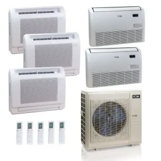 ACIQ ES-55Z-M6C 55,000 BTU ACiQ Standard 22 SEER2 5 Zone Floor Mount Mini Split Heat Pump System - R454B
