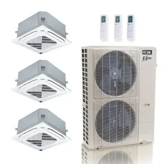 ACIQ ACIQ-55Z-HH-M6C 55,000 BTU ACiQ Extreme 22.2 SEER2 3 Zone Ceiling Cassette Mini Split Heat Pump System - R454B