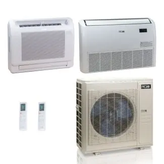 ACIQ ES-48Z-M6C 48,000 BTU ACiQ Standard 24 SEER2 Dual Zone Floor Mount Mini Split Heat Pump System - R454B