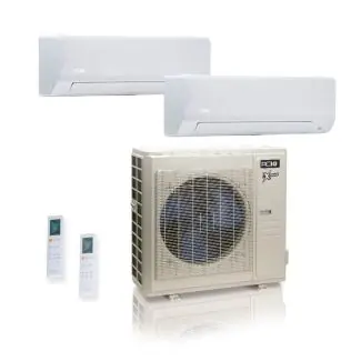 ACIQ ACIQ-36Z-HH-M5C 36,000 BTU ACIQ Extreme 23 SEER2 Dual Zone Wall Mount Mini Split Heat Pump System - R454B