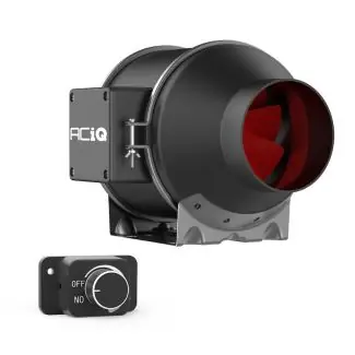 ACIQ AIMF200M ACiQ 8 Inch Mixed Flow Inline Duct Fan with Integral Dial Speed Control - Black