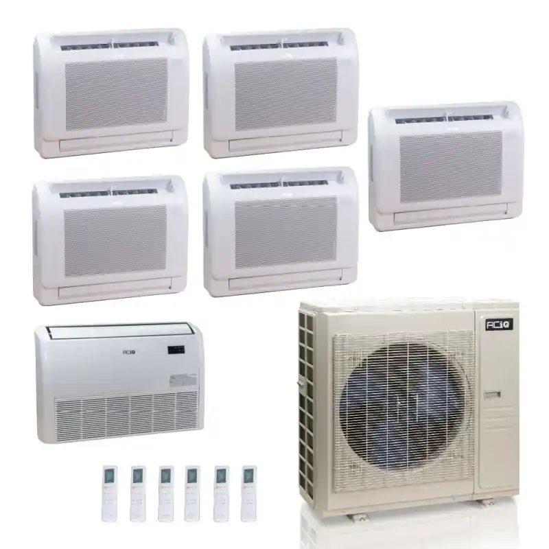 ACIQ ES-55Z-M6C 55,000 BTU ACiQ Standard 22 SEER2 6 Zone Floor Mount Mini Split Heat Pump System