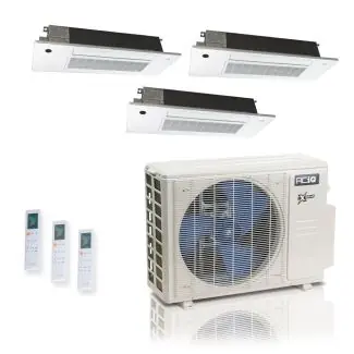 ACIQ ACIQ-27Z-HH-M4C / SCC-06-HH-MB-2 / SCC-09-HH-MB 27,000 BTU ACiQ Extreme 23 SEER2 3 Zone Slim Ceiling Casette Mini Split Heat Pump System - R454B