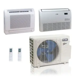 ACIQ ACIQ-27Z-HH-M4C 27,000 BTU ACiQ Extreme 23 SEER2 Dual Zone Floor Mount Mini Split Heat Pump System - R454B