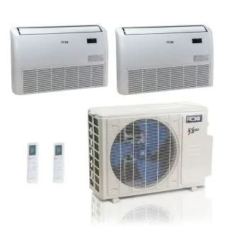 ACIQ ACIQ-27Z-HH-M4C 27,000 BTU ACiQ Extreme 23 SEER2 Dual Zone Floor Mount Mini Split Heat Pump System - R454B