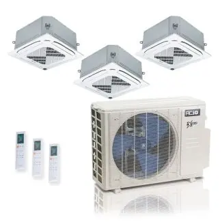 ACIQ ACIQ-27Z-HH-M4C Extreme 27000 BTU 3 Zone Ceiling Cassette Mini Split Heat Pump System