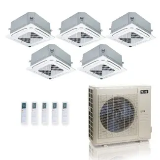 ACIQ ES-55Z-M6C 55,000 BTU ACiQ Standard 22 SEER2 5 Zone Ceiling Cassette Mini Split Heat Pump System - R454B