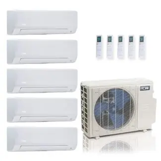ACIQ ES-36Z-M5C 36,000 BTU ACiQ Standard 24 SEER2 5 Zone Wall Mount Mini Split Heat Pump System - R454B