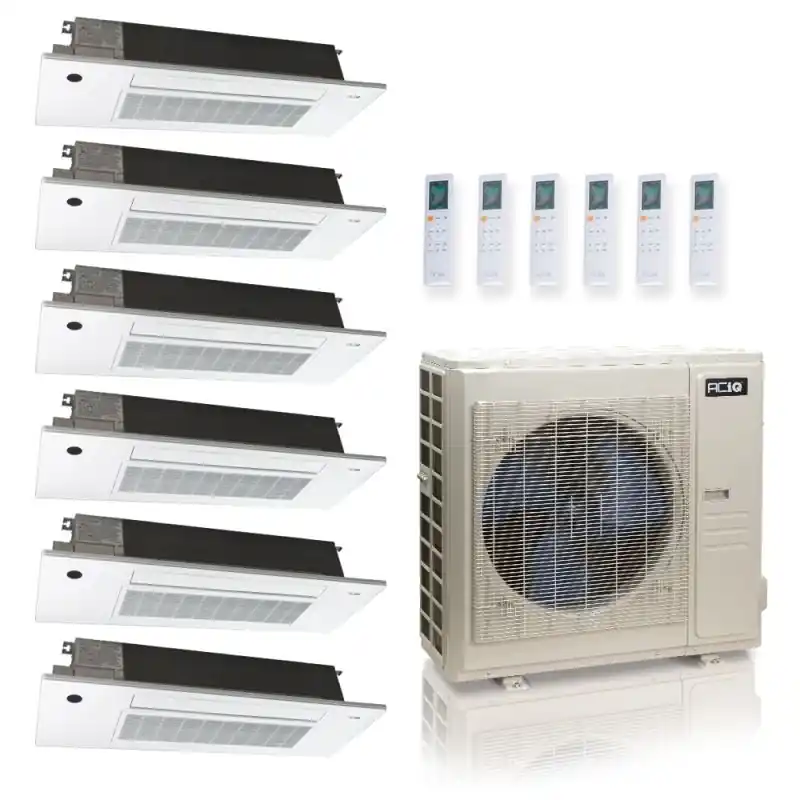 ACIQ ES-48Z-M6C / SCC-09-HH-MB-6 48,000 BTU ACiQ Standard 24 SEER2 6 Zone Slim Ceiling Casette Mini Split Heat Pump System