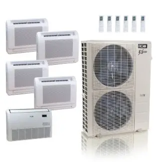 ACIQ ACIQ-48Z-HH-M6C 48,000 BTU ACiQ Extreme 23 SEER2 5 Zone Floor Mount Mini Split Heat Pump System - R454B