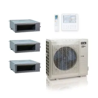 ACIQ ACIQ-36Z-HH-M5C 36,000 BTU ACiQ Extreme 19.4 SEER2 3 Zone Concealed Duct Mini Split Heat Pump System - R454B