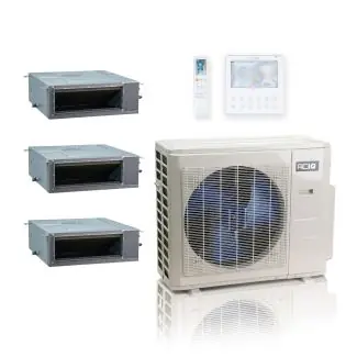 ACIQ ES-36Z-M5C 36,000 BTU ACiQ Standard 20 SEER2 3 Zone Concealed Duct Mini Split Heat Pump System - R454B