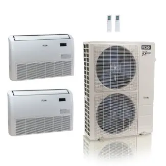 ACIQ ACIQ-55Z-HH-M6C 55,000 BTU ACiQ Extreme 22.2 SEER2 Dual Zone Floor Mount Mini Split Heat Pump System - R454B