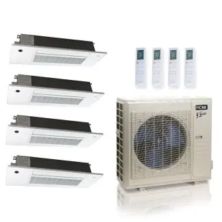 ACIQ ACIQ-36Z-HH-M5C 36,000 BTU ACiQ Extreme 23 SEER2 4 Zone Slim Ceiling Casette Mini Split Heat Pump System - R454B