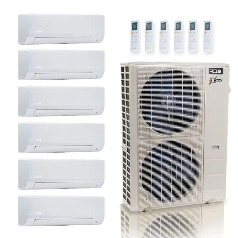 ACIQ ACIQ-55Z-HH-M6C 55,000 BTU ACiQ Extreme 22.2 SEER2 6 Zone Wall Mount Mini Split Heat Pump System - R454B