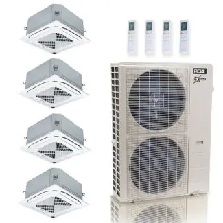 ACIQ ACIQ-55Z-HH-M6C 55,000 BTU ACiQ Extreme 22.2 SEER2 4 Zone Ceiling Cassette Mini Split Heat Pump System - R454B