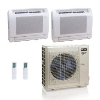 ACIQ ACIQ-36Z-HH-M5C / ACIQ-12FM-HH-MD-2 36,000 BTU ACiQ Extreme 23 SEER2 Dual Zone Floor Mount Mini Split Heat Pump System - R454B
