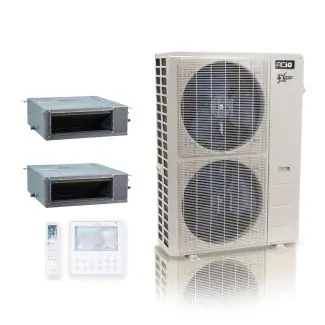 ACIQ ACIQ-48Z-HH-M6C 48,000 BTU ACiQ Extreme 20.4 SEER2 Dual Zone Concealed Duct Mini Split Heat Pump System - R454B