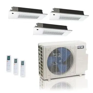 ACIQ ES-27Z-M4C / SCC-12-HH-MB-3 27,000 BTU ACiQ Standard 25 SEER2 3 Zone Slim Ceiling Casette Mini Split Heat Pump System - R454B