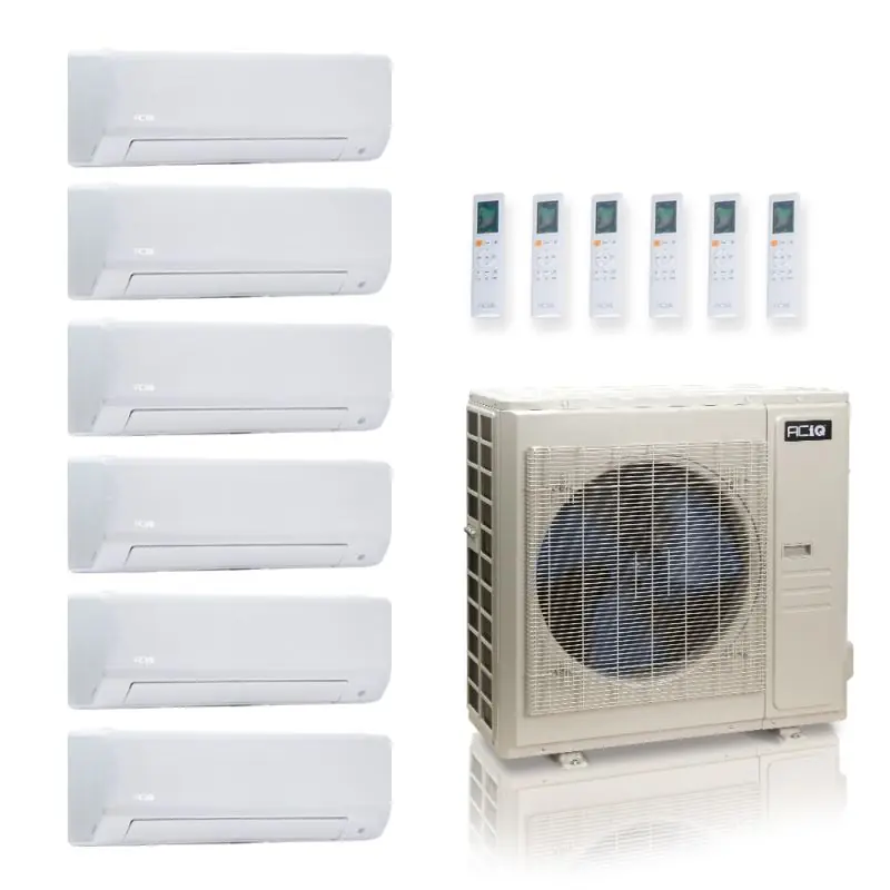 ACIQ ES-48Z-M6C 48,000 BTU Standard 6 Zone Wall Mount Mini Split Heat Pump System