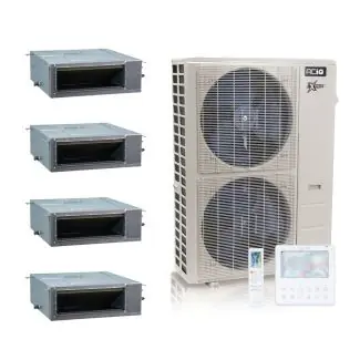 ACIQ ACIQ-48Z-HH-M6C 48000 BTU ACiQ Extreme 20.4 SEER2 4 Zone Concealed Duct Mini Split Heat Pump System - R454B