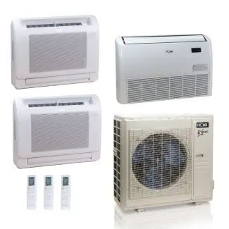 ACIQ ACIQ-36Z-HH-M5C 36,000 BTU ACiQ Extreme 23 SEER2 3 Zone Floor Mount Mini Split Heat Pump System - R454B