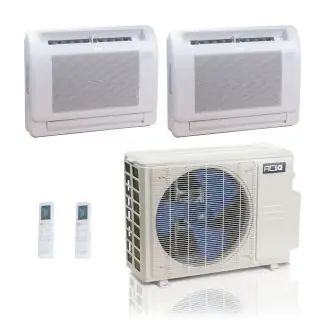 ACIQ ES-27Z-M4C 27,000 BTU ACiQ Standard 25 SEER2 Dual Zone Floor Mount Mini Split Heat Pump System - R454B