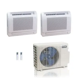 ACIQ ES-18Z-M3C 18,000 BTU ACiQ Standard 25.1 SEER2 Dual Zone Floor Mount Mini Split Heat Pump System