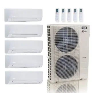 ACIQ ACIQ-48Z-HH-M6C 48,000 BTU ACIQ Extreme 23 SEER2 5 Zone Wall Mount Mini Split Heat Pump System - R454B