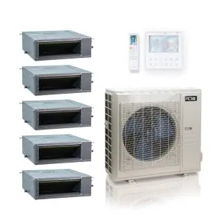 ACIQ ES-55Z-M6C 55,000 BTU ACiQ Standard 18 SEER2 5 Zone Concealed Duct Mini Split Heat Pump System - R454B