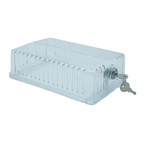 Io Hvac Controls iO-TGL-KEY Clear Universal Thermostat Cover Guard With Key Lock Box 9 inches x 8.5 inches x 2.5 inches