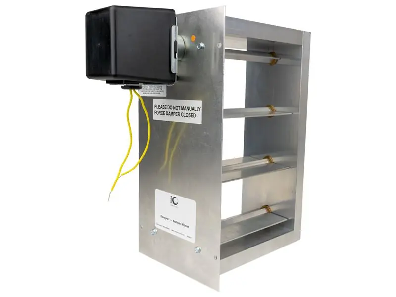 Io Hvac Controls HD-1008-BM-PO 10 inches x 8 inches Two-Position Zone Damper - Bottom Mount - Powered Open