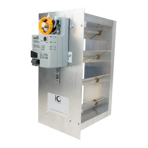 Io Hvac Controls CD-2510-BM 25 x 10 inches Carrier/Bryant Damper - Belimo 3 Wire Actuator - Bottom Mounted