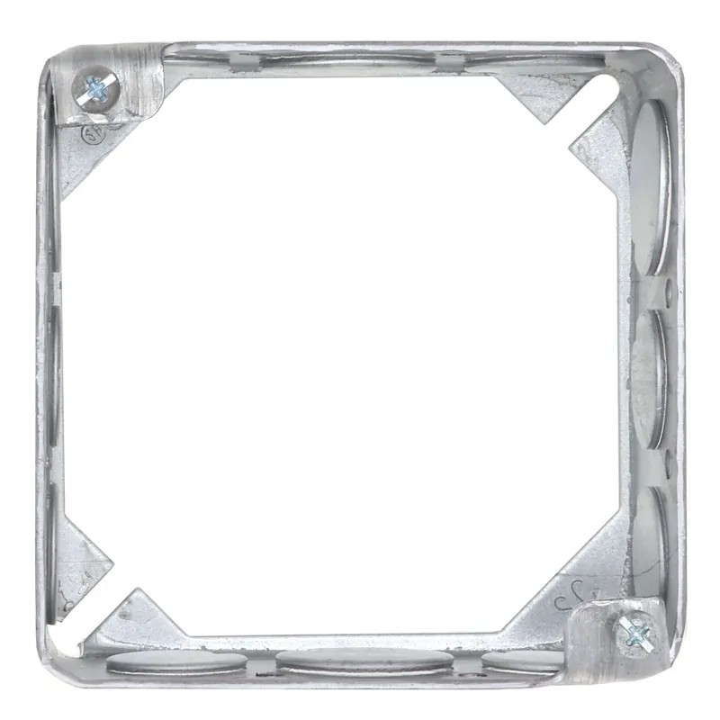 Steel City 53151-1/2-3/4 4 x1-1/2 Inch Steel Square Extension Ring with 1/2 and 3/4 Inch Knockouts
