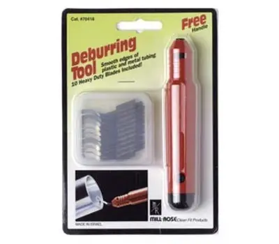 Clean-Fit 70415 Deburring Tool with 3 Replacement Blades, Carded