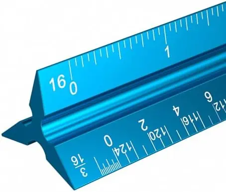 Amazon Com B07QWRG5G7 Architectural Scale Ruler, 12 inches Aluminum Architect Scale, Triangular Scale