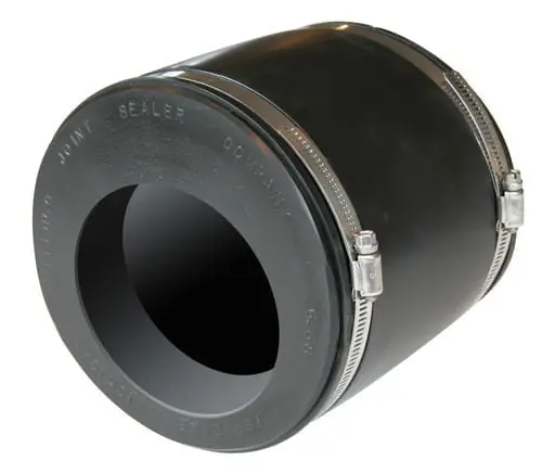 Fernco 1002-44EB 4 inches x 4 inches Eccentric Flexible Coupling (Clay to Cast Iron or PVC)