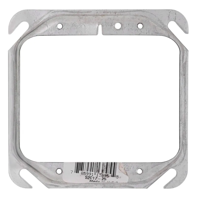 Steel City 52C17-25 Two Gang Square Device Cover 6.3 Cubic Inches 4 Inch Square x 1/2 Inch Raised