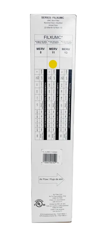 Carrier FILXUMC112320 Pleated Air Filter MERV 11 (20 inches x 23 inches x 4 inches) replaces FILXXFNC0124