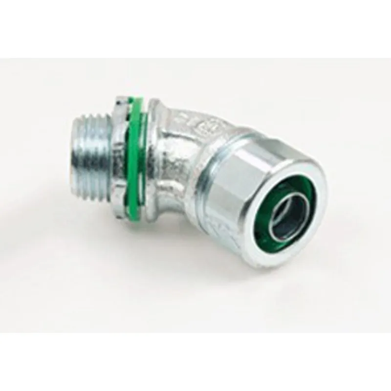 Bridgeport 452-SLT Connector, Liquid Tight, 45 Degree, Size 1 inches