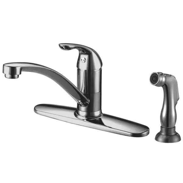 Compass Manufacturing 191-6574 Noble Single Handle Kitchen Faucet with Side Spray
