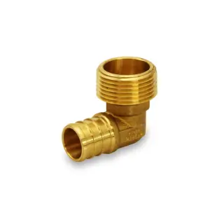Everflow 80459598964 PXML1212-NL PEX X MIP Brass Elbow (Lead Free) 1/2 inches