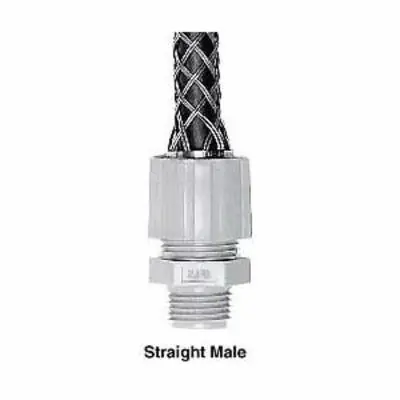 Wiring 74011335 Straight Deluxe Cord Grip With Stainless Steel Mesh 3/4 in Trade, 3/8 to 1/2 in Cable Openings