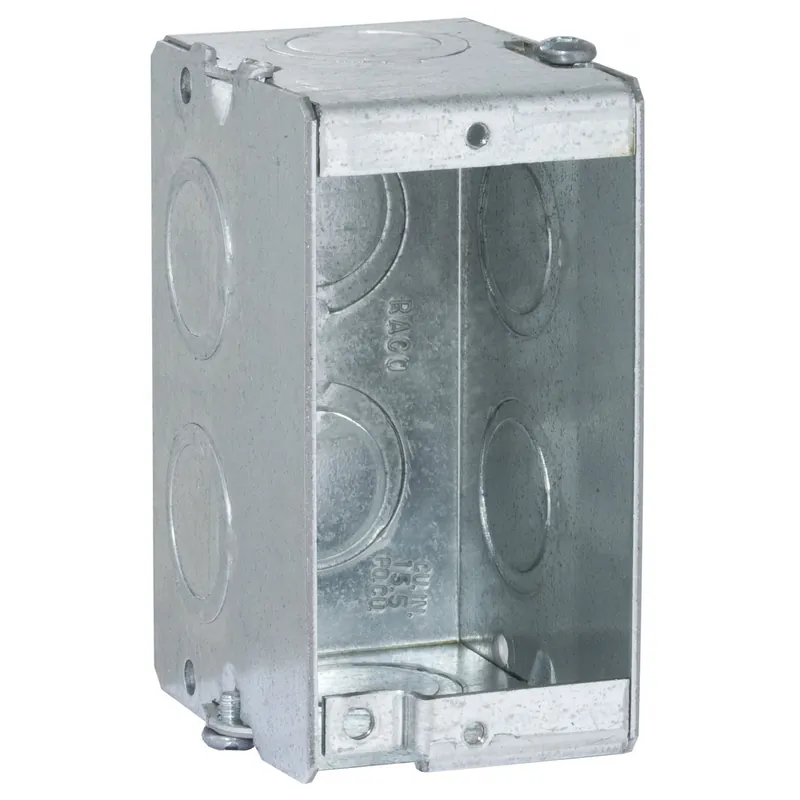 Raco 688 Masonry Bx., 2-1/2 In. Dp. - Gangable w/Conduit KO's, 1-Gang, 1-15/16In.Wide