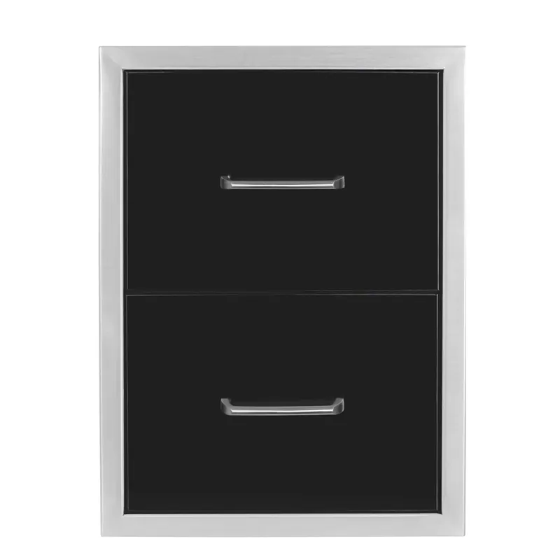 Wildfire Outdoor Living WFDDW1622-BSS 16 X 22 Black 304 Stainless Steel Double Access Drawer