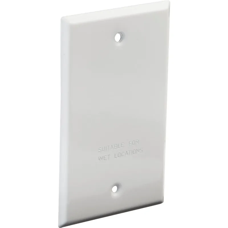 Bell 5173-1 single gang rectangular die-cast metal blank outdoor box cover